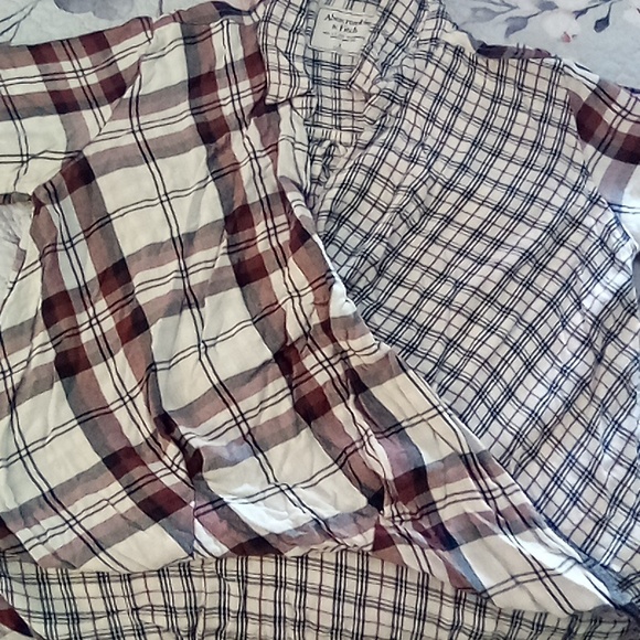 Abercrombie & Fitch Plaid Blouse - Cream and Black - Picture 5 of 6